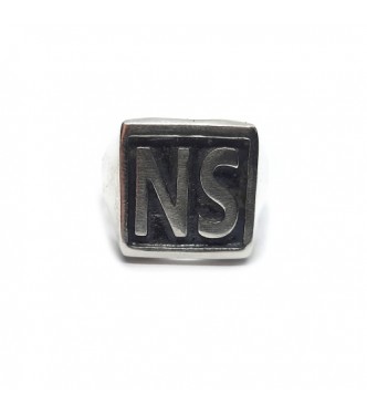 R002264 Sterling Silver Men's Signet Ring NS Hallmarked Solid 925 Handmade Comfort Fit